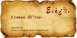Elekes Áron névjegykártya