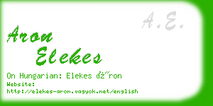 aron elekes business card